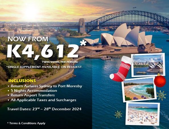 Celebrate Christmas in Sydney with Air Niugini